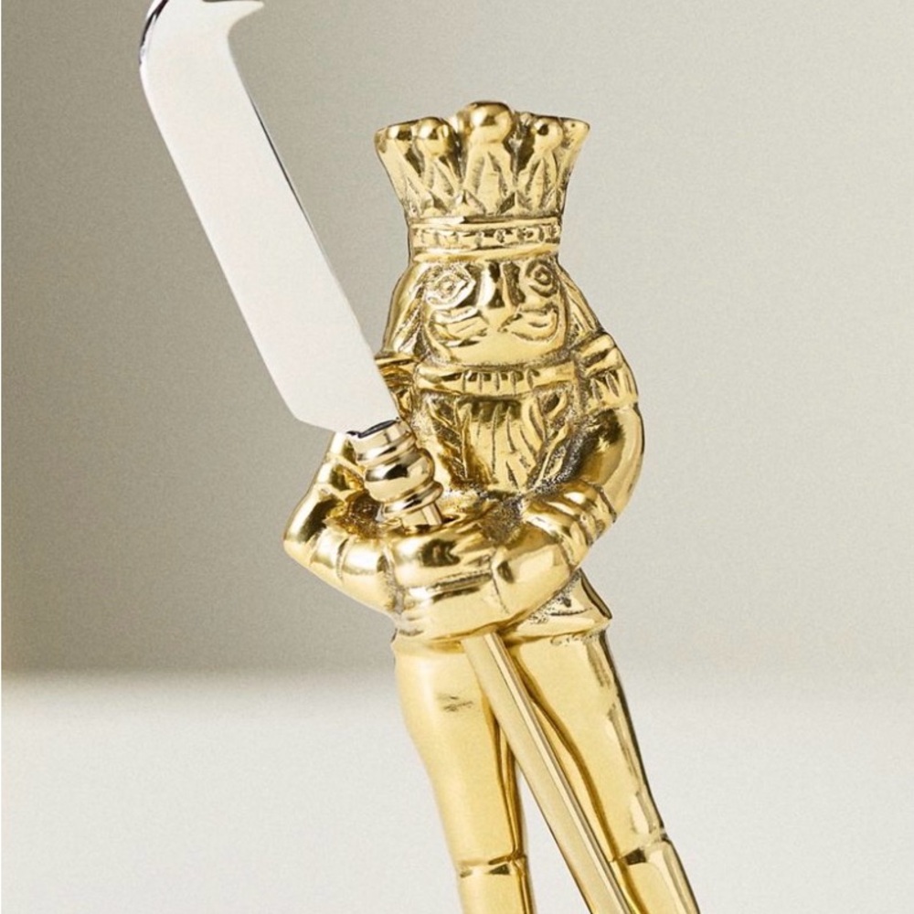 Anthropologie Gold Nutcracker Cheese Knife